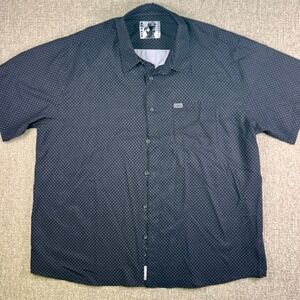 Dixxon Flannel Co West‎ End Short Sleeve Button Up Shirt Men's 4XL Navy Print